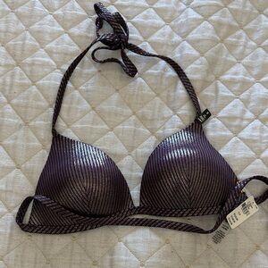 PINK Victoria's Secret Metallic Purple Bikini Top